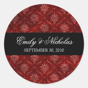 Crushed Red Velvet Elegant Wedding Invitation Seal
