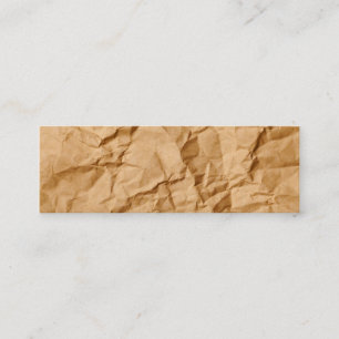 Crushed Wrinkled Brown Paper Grunge Background Mini Business Card