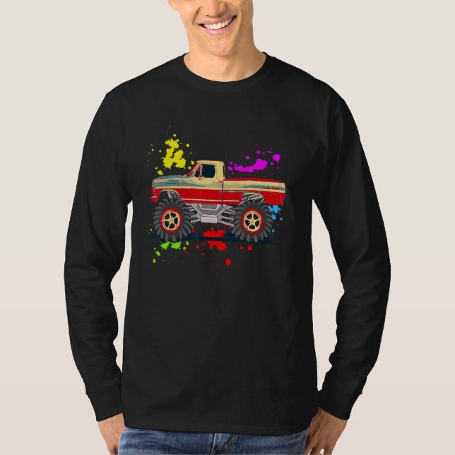 Crusher Trucks 4x4 Short Bed Bump Side Pickup Truc T-Shirt (Front)