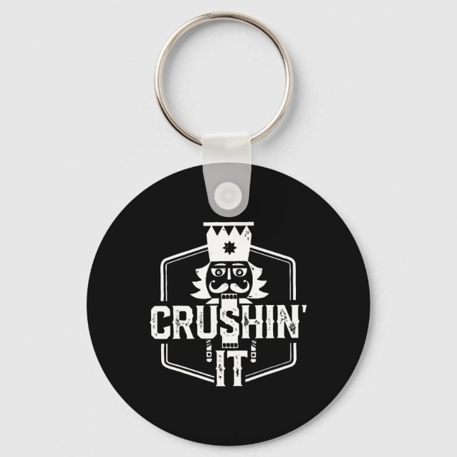 Crushin' It Nutcracker Nuts Xmas Merry Christmas P Key Ring (Front)