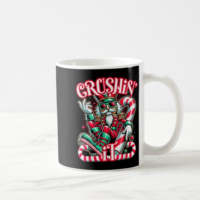 Crushin' It Nutcracker Xmas Funny Christmas Men Wo Coffee Mug (Right)