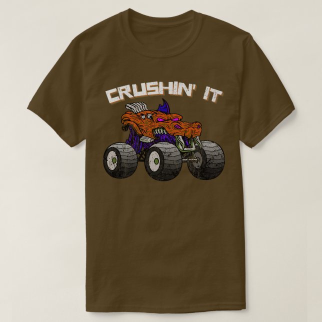 Crushin' Monster Truck Vintage Retro262 T-Shirt (Design Front)