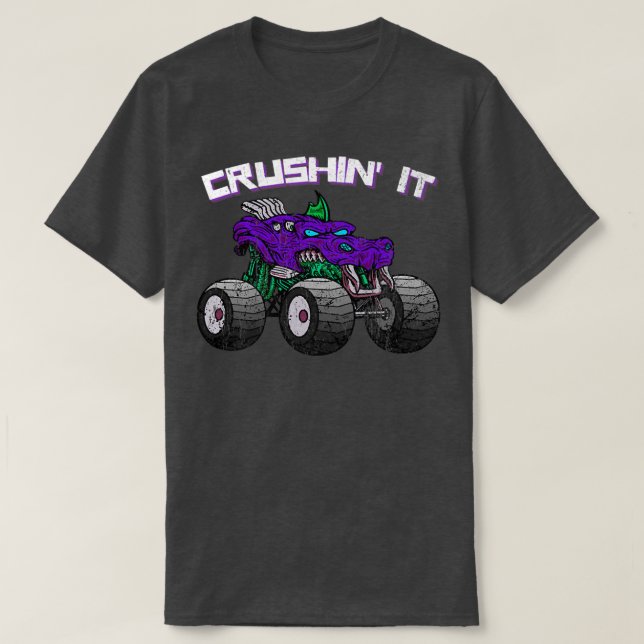 Crushin' Monster Truck Vintage Retro 265 T-Shirt (Design Front)