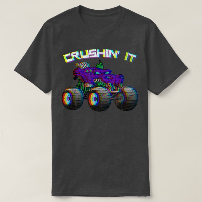 Crushin' Monster Truck Vintage Retro 274 T-Shirt (Design Front)