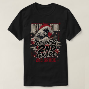 Crushing 2nd Grade Japanese Wave Shirt, Cool Back T-Shirt