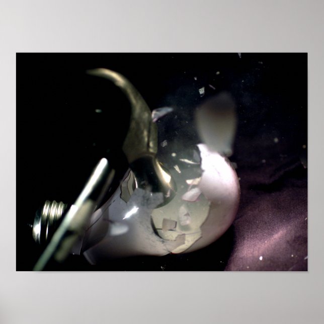 Crushing a light bulb poster (Front)