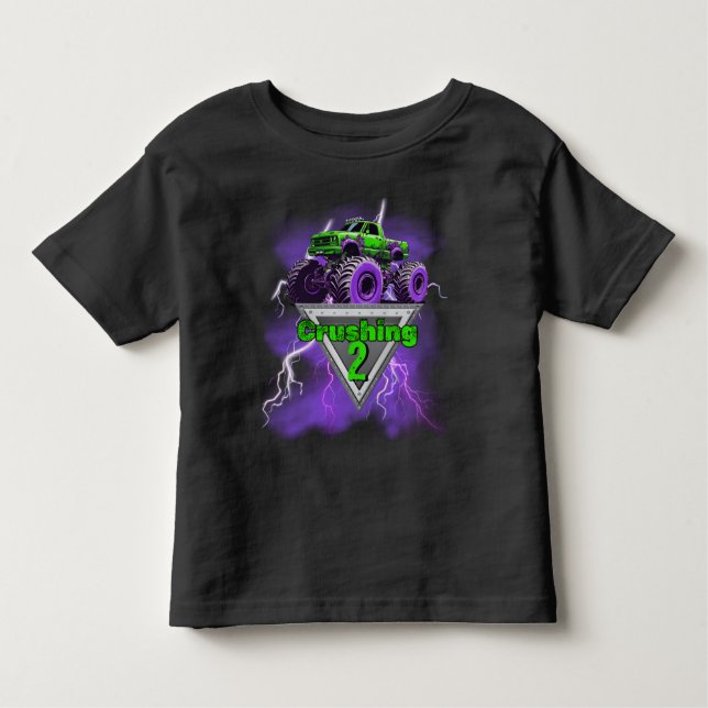 Crushing "Any Age" Monster Truck Birthday T-Shirt (Front)