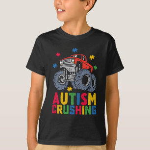Crushing Autism Monster Truck Awareness Boy Girl T-Shirt