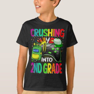 Crushing Into 2nd Grade Video Game Back To School T-Shirt