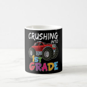 Crushing Into First Grade Truck Lover Student Gift Coffee Mug