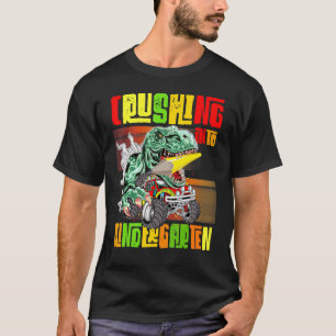 Crushing Into Kindergarten Monster Truck Dinosaur T-Shirt