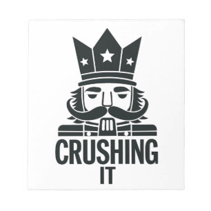 Crushing It Funny Christmas Nutcracker  Notepad