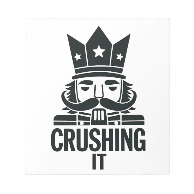 Crushing It Funny Christmas Nutcracker  Notepad (Front)