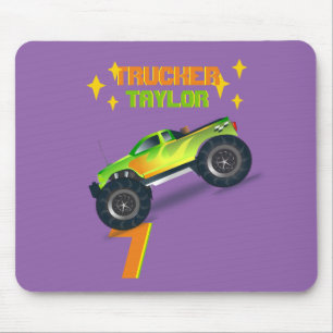 Crushing It MONSTER TRUCK Kids Birthday AGE NAME Mouse Pad