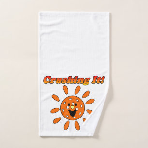 Crushing It - Orange Sunshine Pickleball Hand Towel