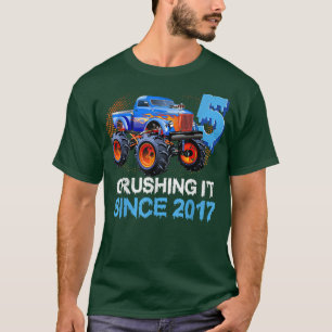Crushing It Since 2017 Monster Truck 5th Birthday T-Shirt