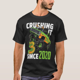 Crushing it Since 2020 3rd Birthday Boy Monster Tr T-Shirt
