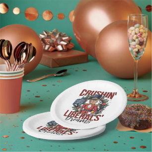Crushing Liberals Dreams Trump Nutcracker Xmas Paper Plate