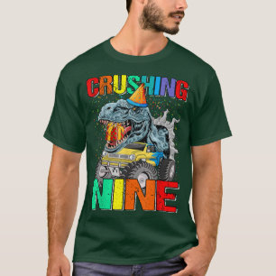 Crushing Nine Birthday Monster Truck Dinosaur T-Shirt