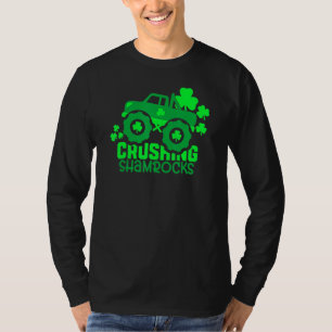 Crushing Shamrocks Monster Truck Boys Irish St Pat T-Shirt