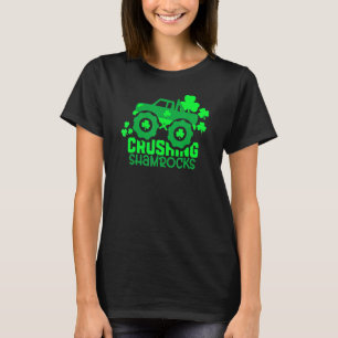 Crushing Shamrocks Monster Truck Boys Irish St Pat T-Shirt