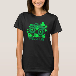 Crushing Shamrocks Monster Truck Irish St Patrick T-Shirt