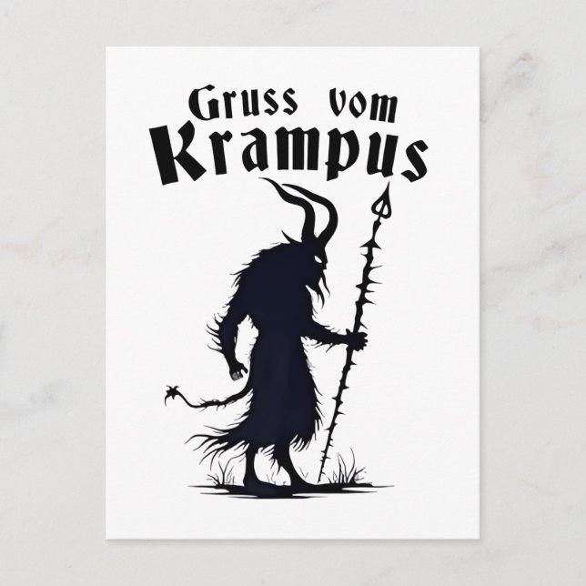 Cruss Vom Krampus Christmas Xmas Devil Spooky Invitation Postcard (Front)