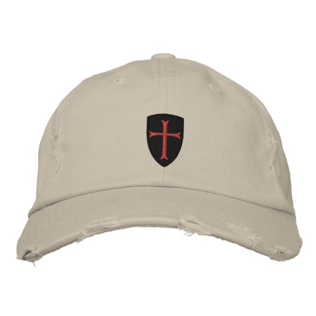 Crussader Cross Distressed Baseball Cap (Front)