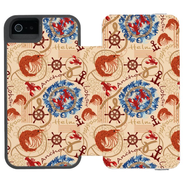 Crustacean core design incipio iPhone wallet case (Folio Open)