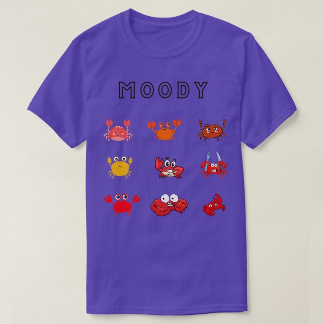 Crustacean Core Moody Crab T-Shirt (Design Front)