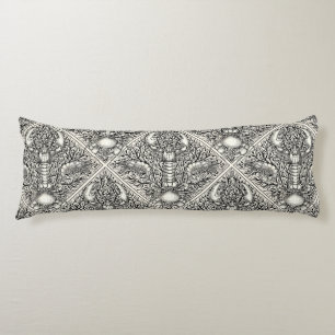 Crustacean in black and natural white body cushion