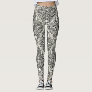 Crustacean in black and natural white leggings