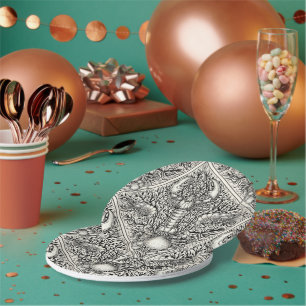 Crustacean in black and natural white paper plate