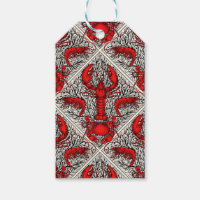 Crustacean in red, black and ivory