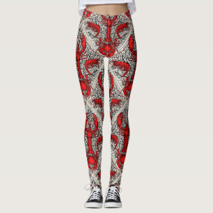 Crustacean in red, black and ivory leggings