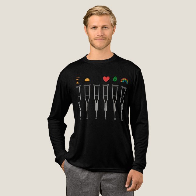 Crutches Emoji Art – Symbolic Healing Design Tri-Blend Shirt (Full Front)