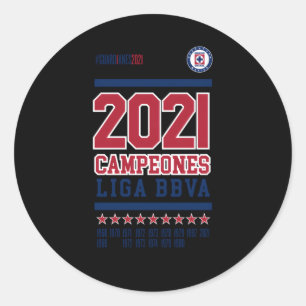 Cruz Azul Campeones 2021 Classic Round Sticker