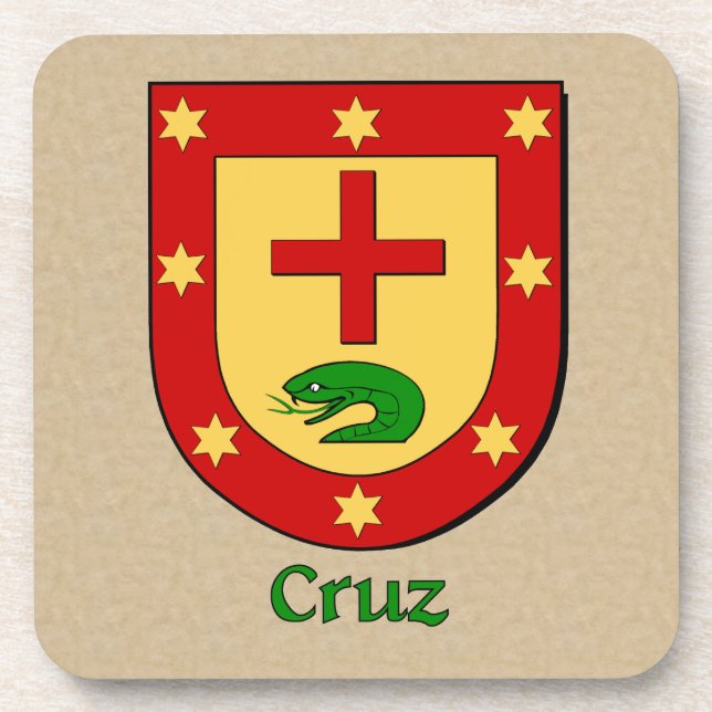 Cruz Family Shield Coaster (Front)