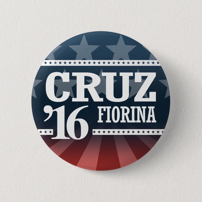 CRUZ FIORINA 2016 6 CM ROUND BADGE (Front)