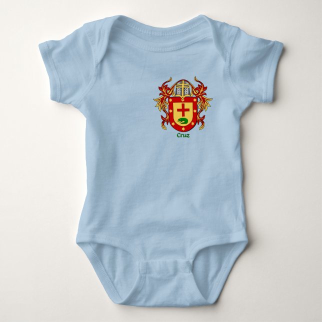 Cruz Historical Shield with Helm and Mantle Baby Bodysuit (Front)