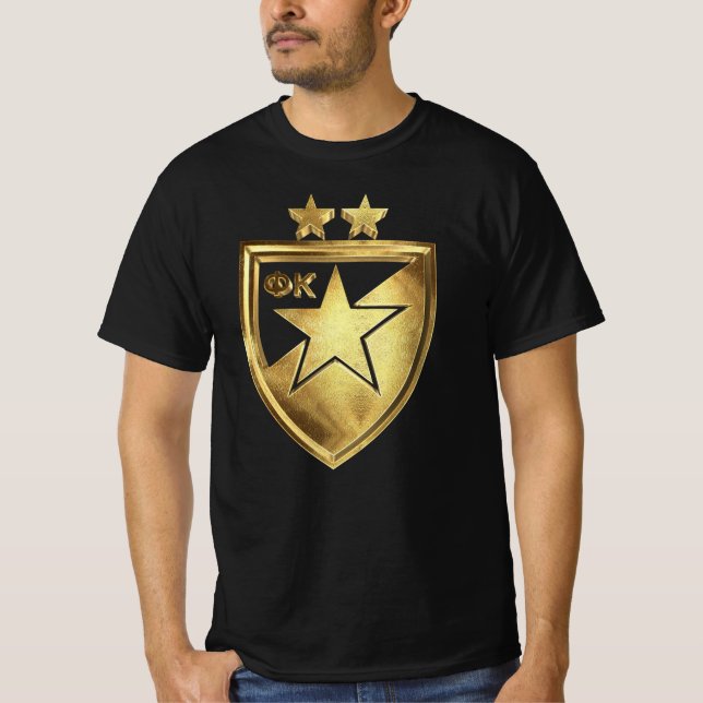 Crvena Zvezda Golden Football Serbian Love T-Shirt (Front)