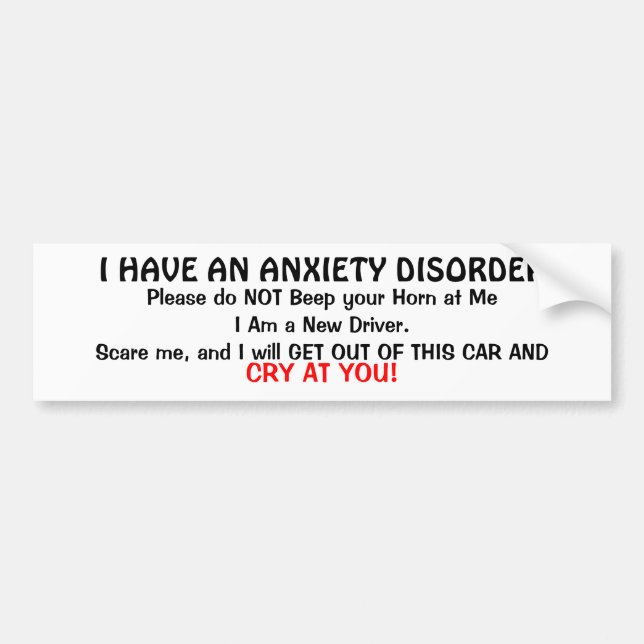 CRY AT YOU BUMPER STICKER (Front)