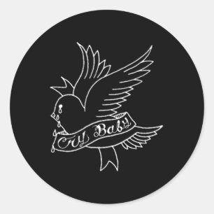 Cry Baby Tattoo Aesthetic Crybaby Bird  Classic Round Sticker