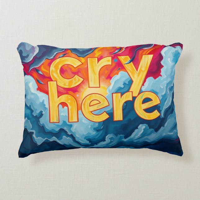 Cry here decorative cushion (Front)