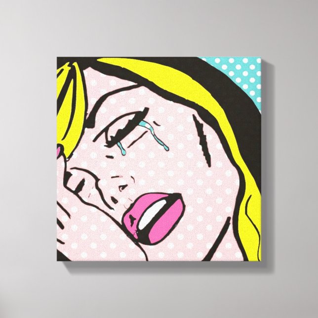 Cry Me a River Pop Art Stretched Canvas Print (Front)
