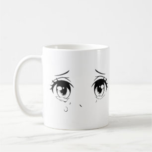Crying Anime Eyes Mug – Aesthetic Sadcore Design