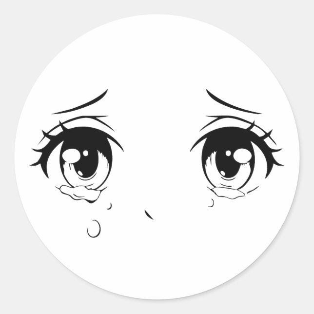 Crying Anime Eyes Sticker – Aesthetic Manga Design (Front)