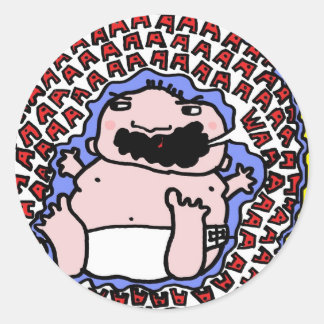 crying baby classic round sticker