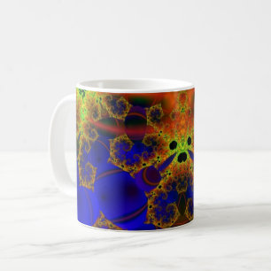 Crying Blue and Yellow Fractal Art Wrap Coffee Mug