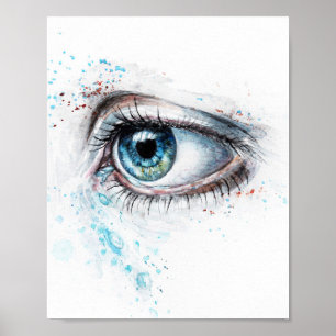 Crying Blue Eye (Sadness, Sympathy and Depression) Poster